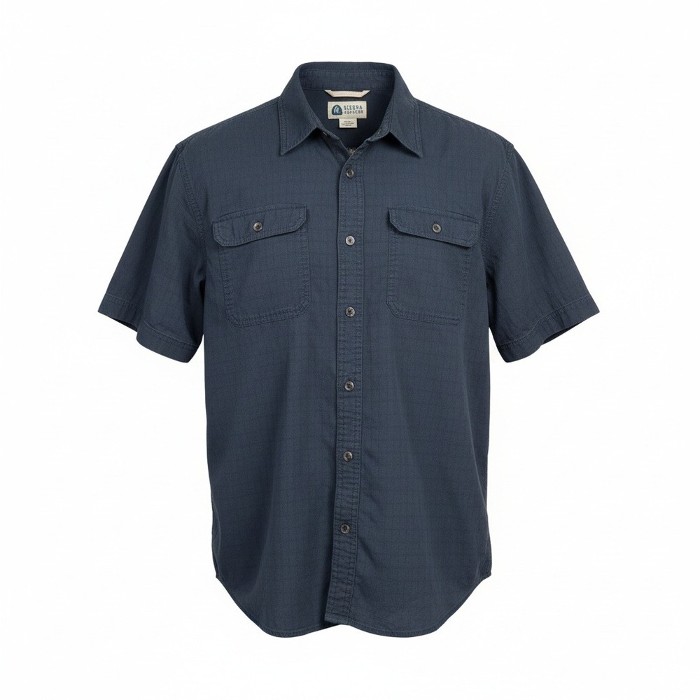 Sierra Designs 2XL Men's Outdoor Tactical‎ Short Sleeve Button Up Shirt Blue XXL